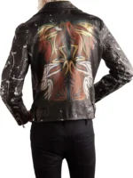 printed leather jacket back side