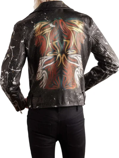 printed leather jacket back side