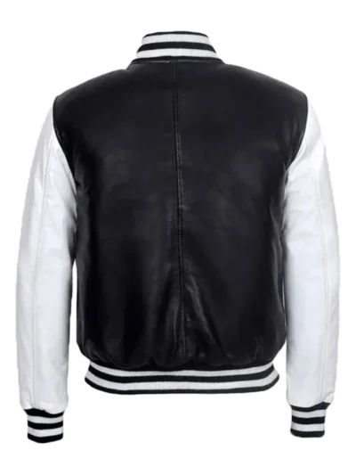Stylish College DJ Leather Jacket for Black & White Baseball Varsity (4)