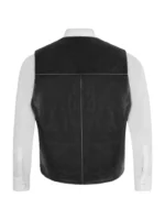 VINTAGE CLASSIC Leather Black Real BIKER COWBOY Vest 5242 (2)