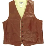 Men's Brown Shearling Leather Vest – Classic Sheepskin Leather Waistcoat