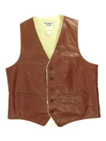 Men's Brown Shearling Leather Vest – Classic Sheepskin Leather Waistcoat