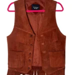 Vintage International Suede Leather Fringe Vest