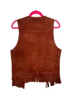 Vintage International Suede Leather Fringe Vest (3)
