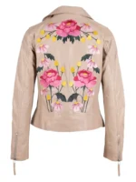 Women Embroidered Leather Jacket