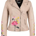 Women Embroidered Leather Jacket