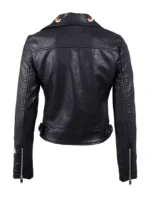 Women Embroidery Biker Jacket