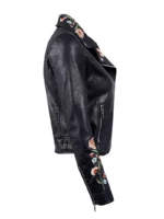 Women Embroidery Biker Jacket