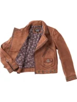 Women Moto Embroidery Leather Jacket (1)
