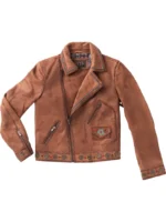 Women's Brown Suede Moto Leather Jacket – Vintage Western Biker Jacket