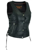 Women Motorcycle Vest With Adjustable Lacing (2)
