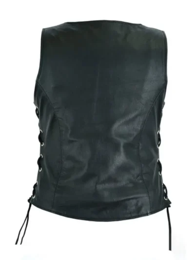 Women Motorcycle Vest With Adjustable Lacing (3)