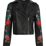 Women Printed Leather Jacket