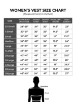 Women vest size chart
