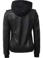 Women's Black Leather Fashion Jacket