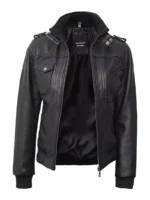 Women's Black Leather Fashion Jacket
