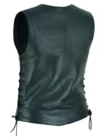 Women's Black Leather Motorcycle Vest (2)
