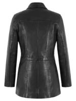 Women’s Black Mid-Length Slim Fit Leather Biker Jacket – Genuine Sheepskin Style (1)