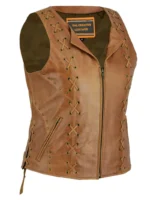 Women's Brown Zippered Vest (1)