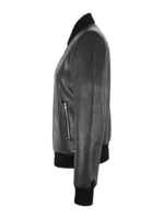 Black Leather Bomber Jacket