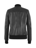 Black Leather Bomber Jacket