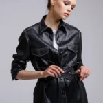 Women's Dress Leather Signature Coat