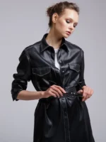 Women's Dress Leather Signature Coat