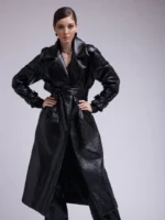Women's Long Leather Signature Coat