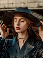 Women’s Long Leather Signature Trench Coat