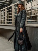 Women’s Long Leather Signature Trench Coat