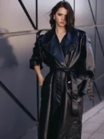 Women's Long Leather Trench Coat
