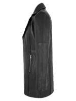 Women’s Slim Fit Mid-Length Black Leather Biker Jacket – Real Sheep Napa, 1002 (1)