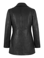 Women’s Slim Fit Mid-Length Black Leather Biker Jacket – Real Sheep Napa, 1002 (2)