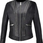 Women’s Studded Leather Jacket - women leather jackets