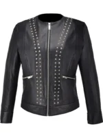 Women’s Studded Leather Jacket - women leather jackets