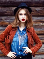 Womens Suede Leather Jacket