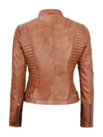 Womens Tan Lambskin Leather Jacket (3)