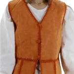 Womens Vintage Suede Vest - Suede Leather Vest