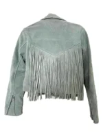 Women’s Western American Real Suede Leather Motobiker Style Fringe Jacket (3)