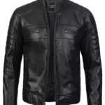 mens classic black leather jacket - creativeleather