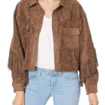 Womens Luxury Suede Fringe Jacket - Suede Fringe Jacket