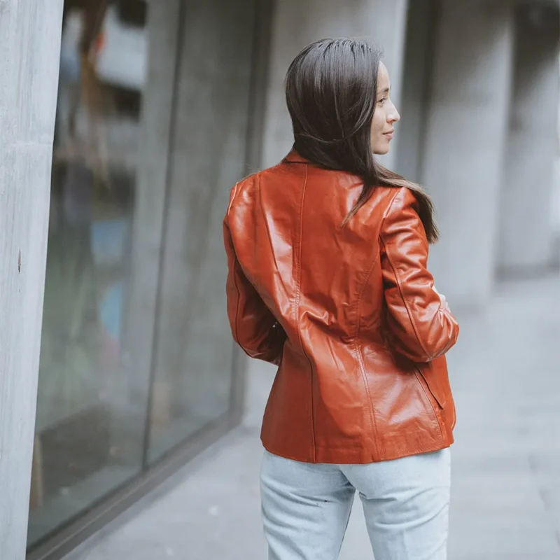 Women's Blazer Leather Jacket