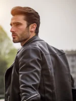 Men's Black Leather Motorbike Jacket