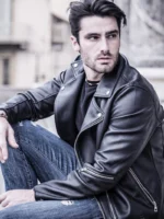 Men's Black Leather Motorbike Jacket