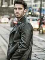 Men's Black Leather Motorbike Jacket
