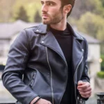Men's Black Leather Motorbike Jacket