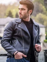 Men's Black Leather Motorbike Jacket