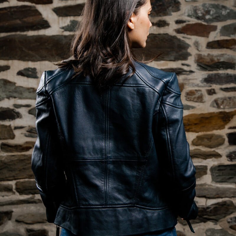 Women's Leather Cafe Racer Jacket