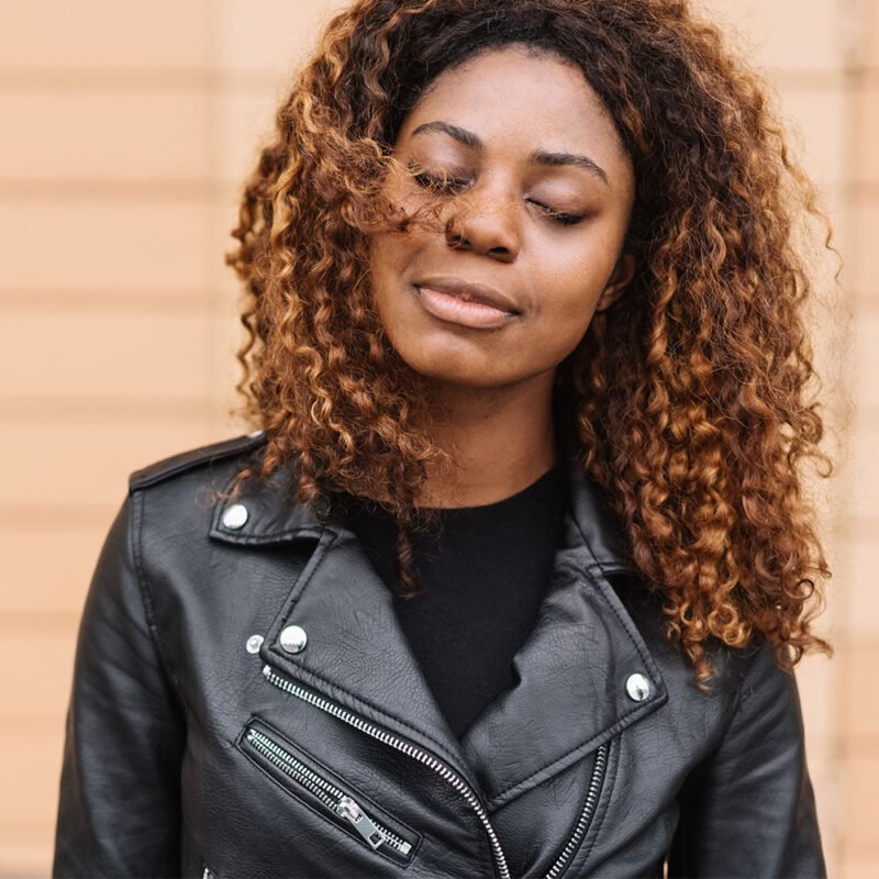 Women's Black Leather Biker Jacket