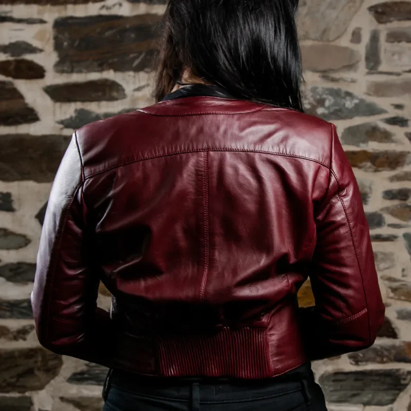 Women's Cropped Fashion Leather Jacket